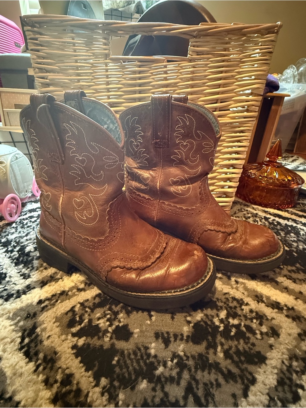 Ariat Brown Leather Fatbaby Boots